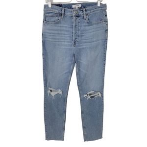 Redone 90s High Rise Ankle Crop Jean Light Dust Destroy New With Tags Size 29